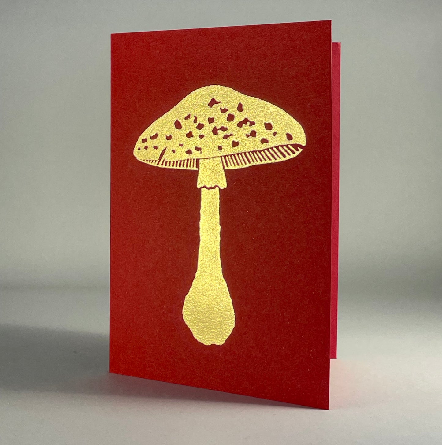 Leaf 27 - Mushroom (Amanita muscaria) on Red