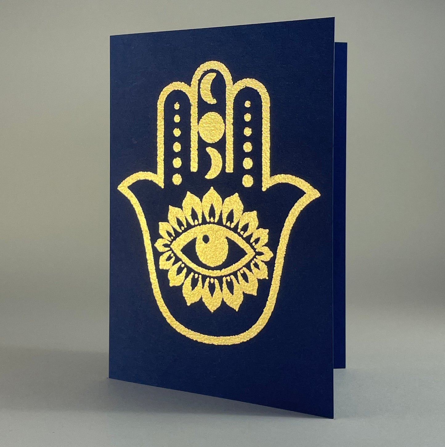 Chanukah 6 - Hamsa on Navy Blue