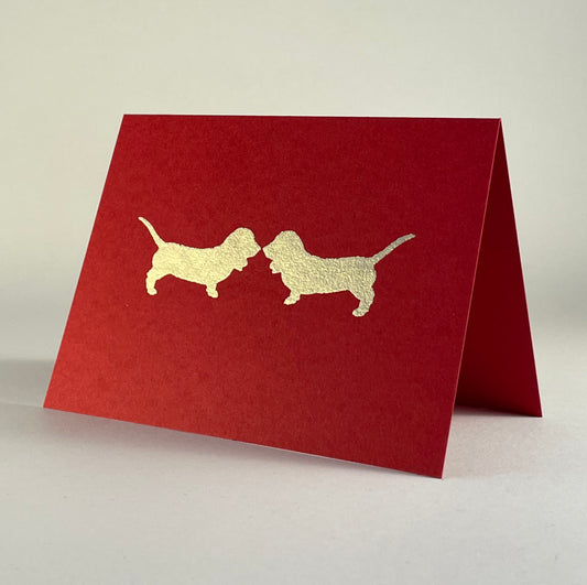 Dog 10 - Bassets on Red