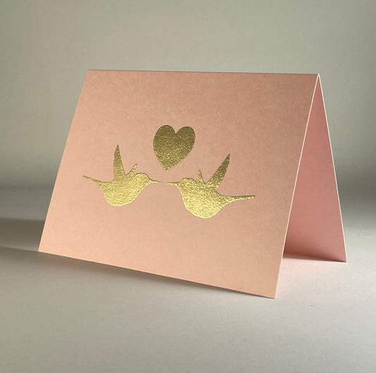 Love 32 - Hummingbirds & Heart on Pink Lemonade